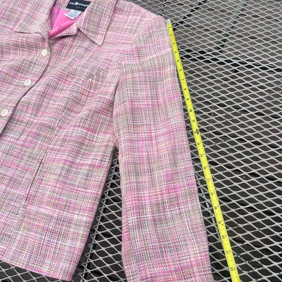Sag Harbor Pink and Green Tweed Jacket - Size 16p - Picture 8 of 13